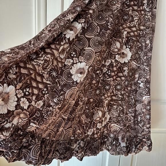 ULLA JOHNSON Nanette Dress in Teak‎ Brown Floral Print Midi Gown Size 6 Poplin - Picture 6 of 17